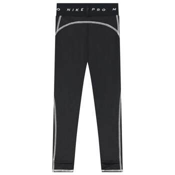Girls Black Logo Leggings