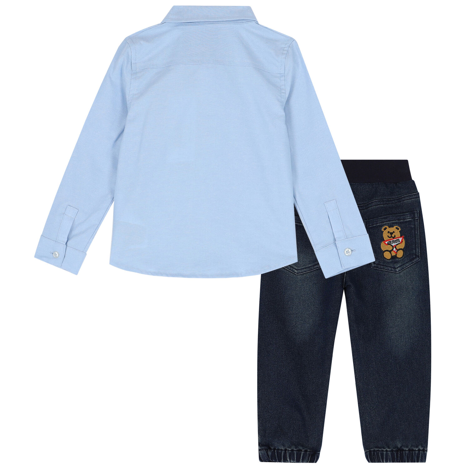 Baby Boys Blue & Navy Logo Trousers Set, 1, hi-res