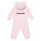 Girls Pink Logo Softskin Baby Romper, 2, hi-res