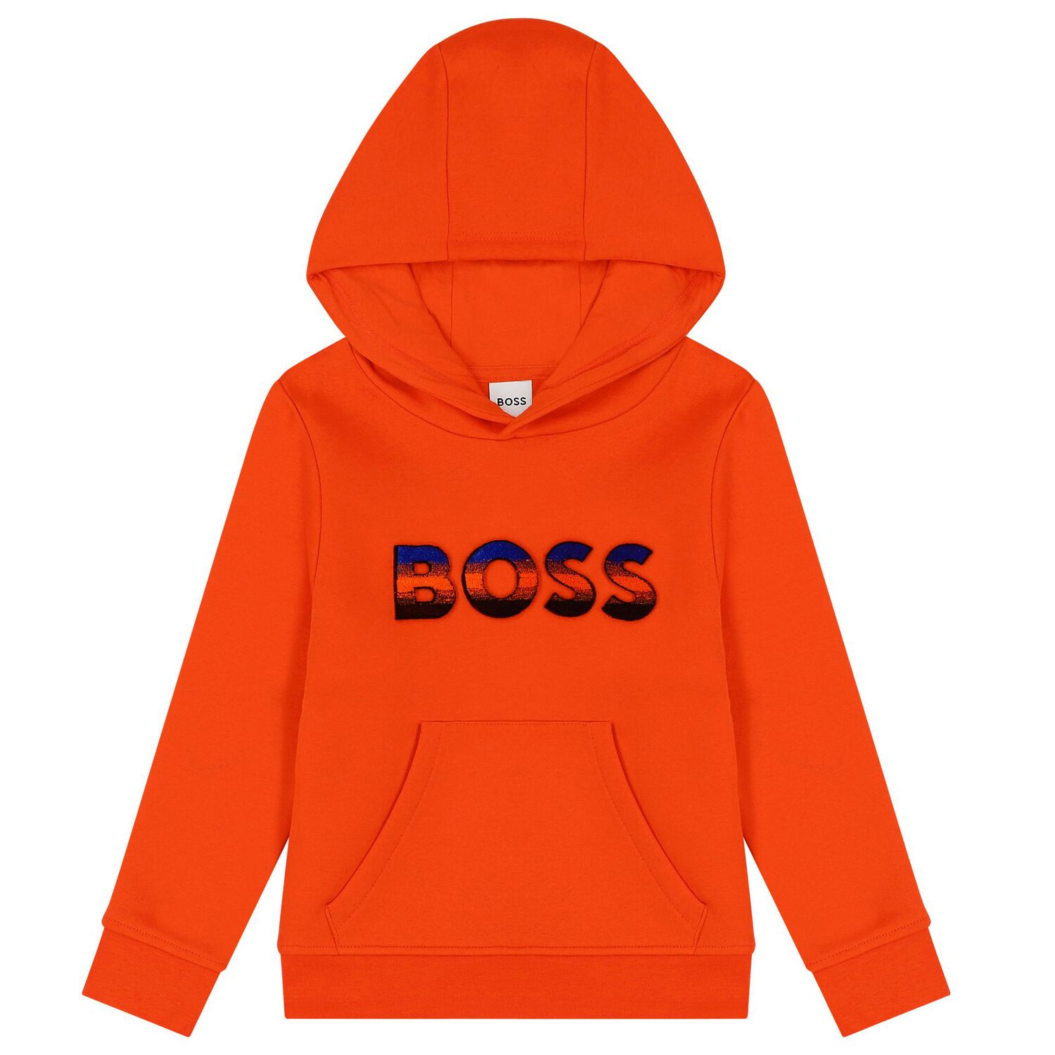Boys Orange Logo Hooded Top, 1, hi-res image number null