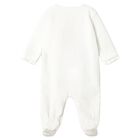 Baby Girls White Clouds Babygrow, 2, hi-res