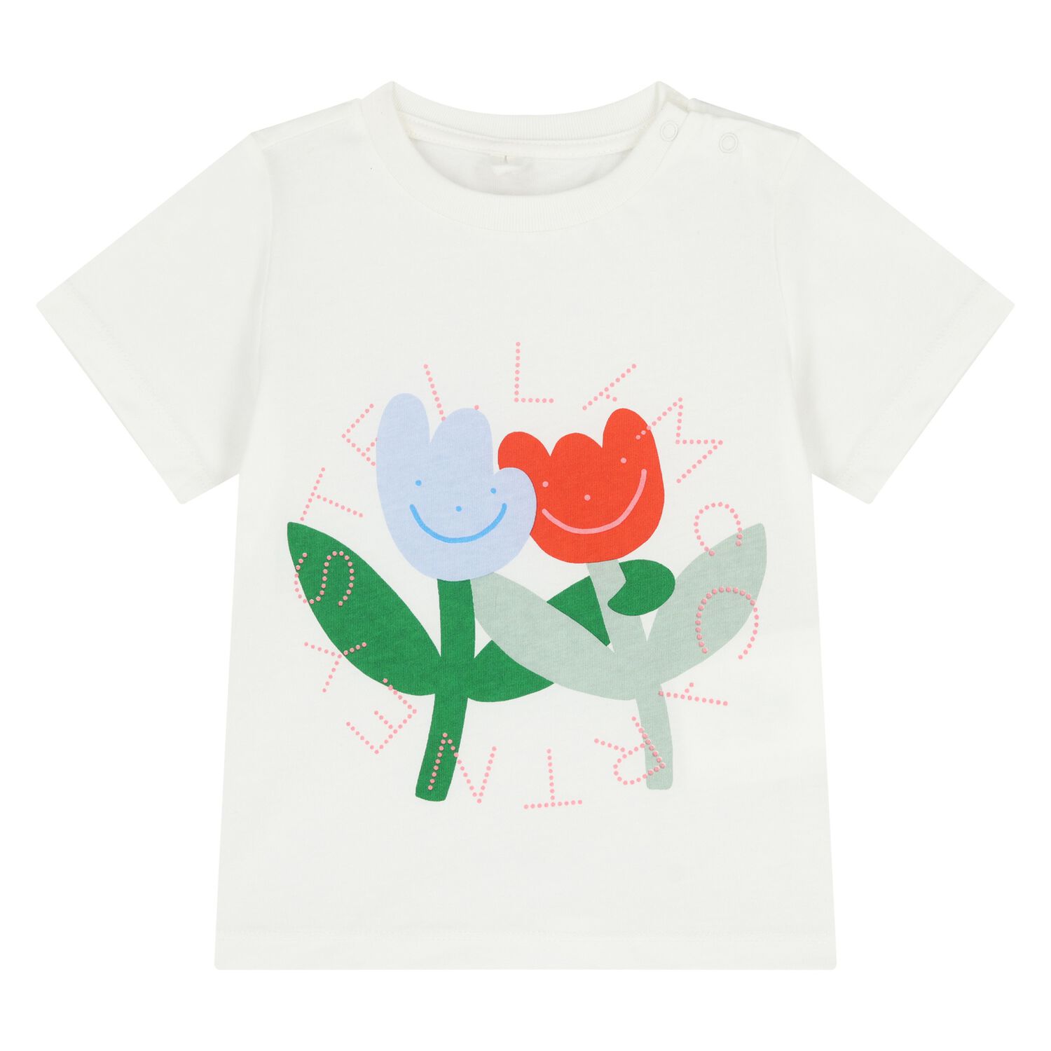 Younger Girls Ivory Flower Logo T-Shirt, 1, hi-res