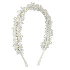 Girls White Embellished Pearl & Crystal Headband, 1, hi-res