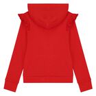 Girls White & Red Ruffled Tracksuit Set, 1, hi-res