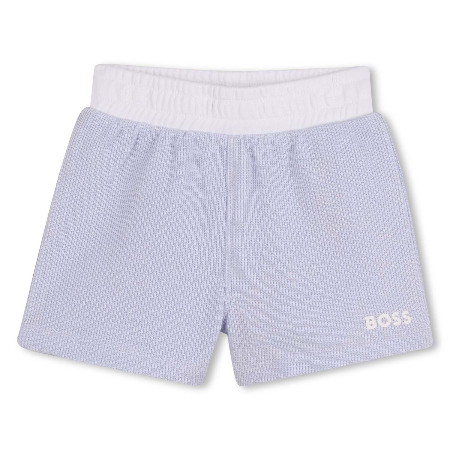 Baby Boys White & Blue Knitted Shorts Set, 2, hi-res
