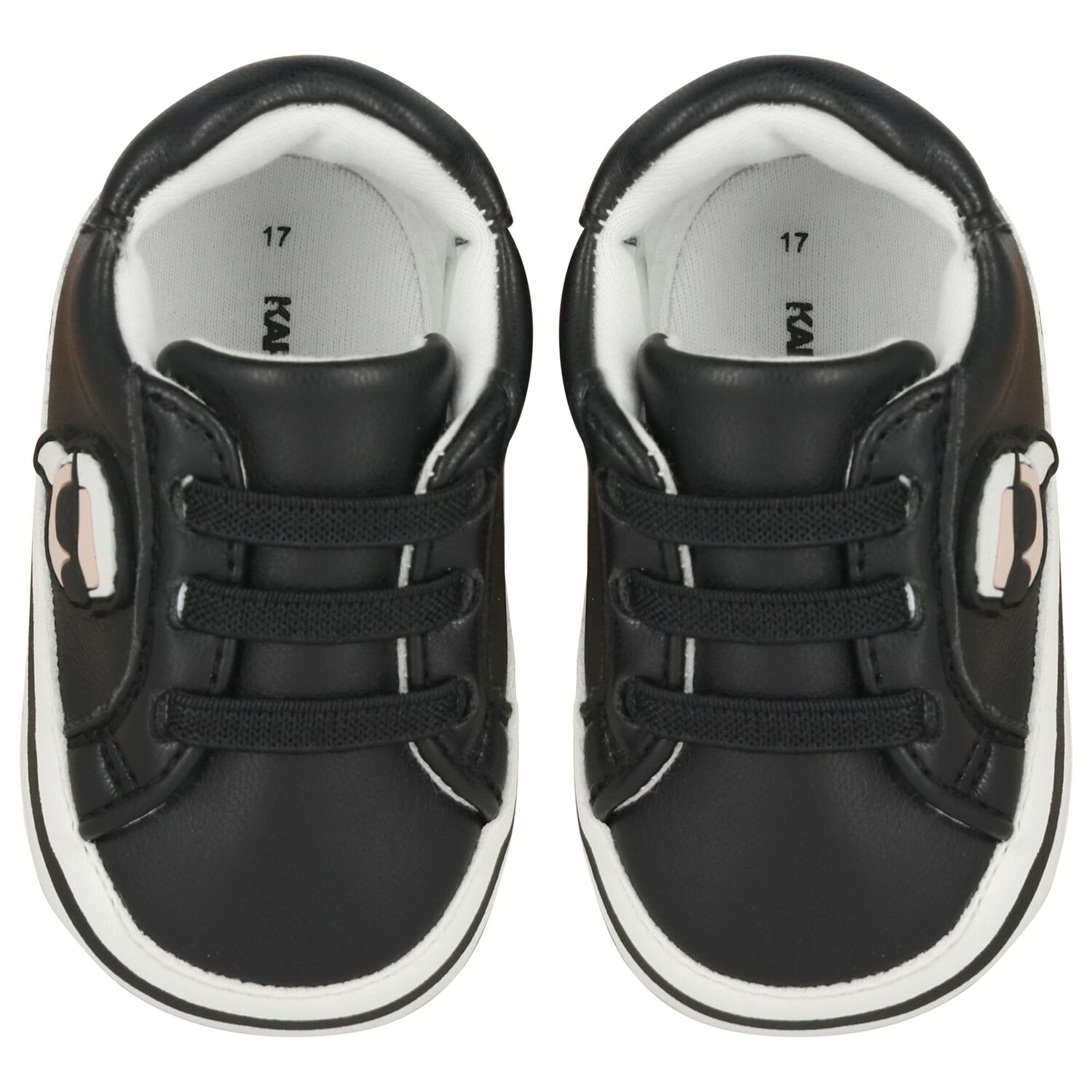 Baby Boys Black Ikonik Karl Pre Walker Shoes, 1, hi-res