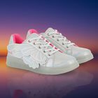 Girls Iridescent Silver Butterfly Wings Trainers, 1, hi-res