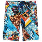 Boys Blue Logo Shorts, 1, hi-res