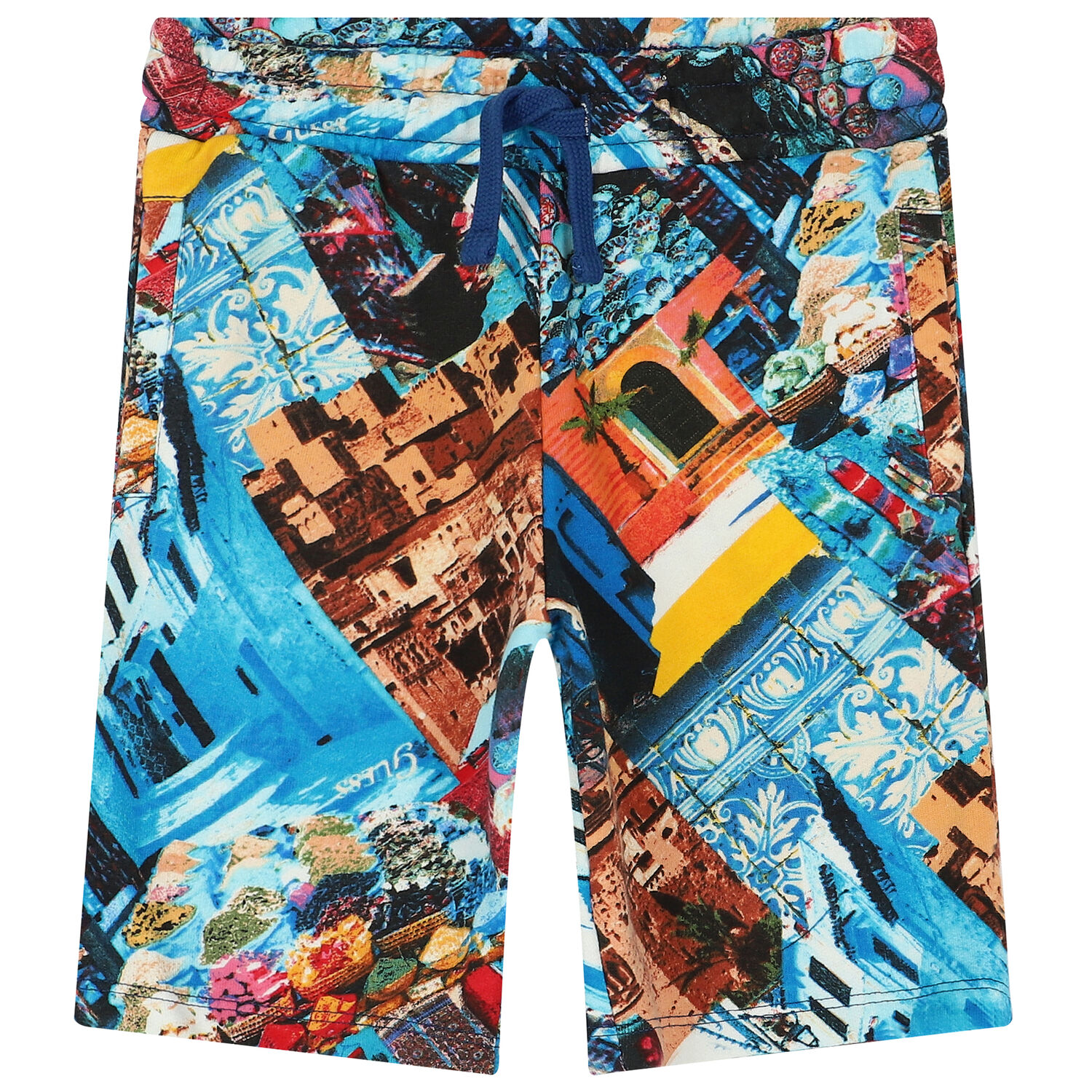 Boys Blue Logo Shorts, 1, hi-res