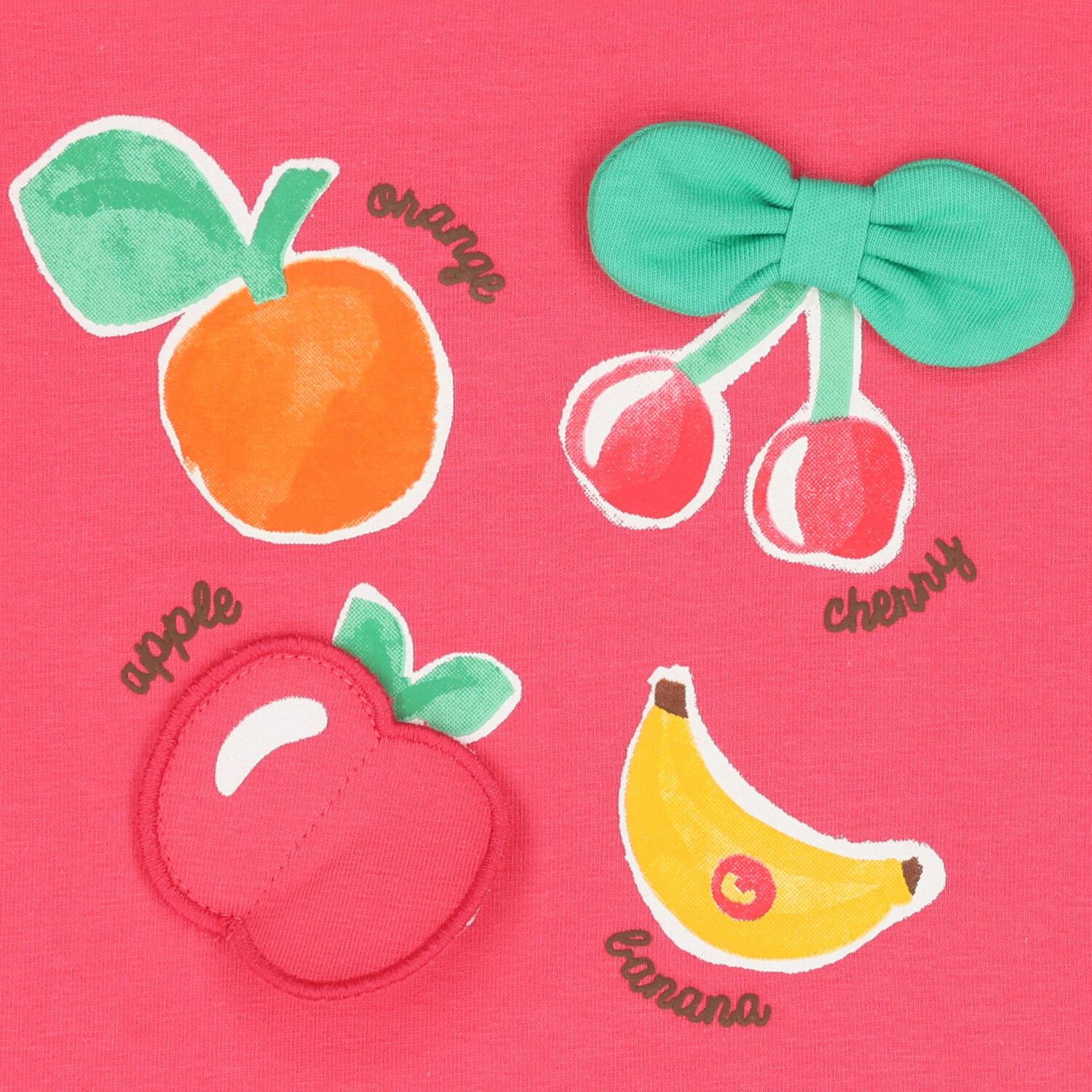 Younger Girls Pink Fruits T-Shirt, 1, hi-res