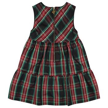 Girls Green & Red Tartan Georgie Dress