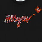 Girls Black Logo Long Sleeve Top, 1, hi-res