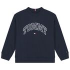 Boys Navy Blue Logo Sweatshirt, 1, hi-res
