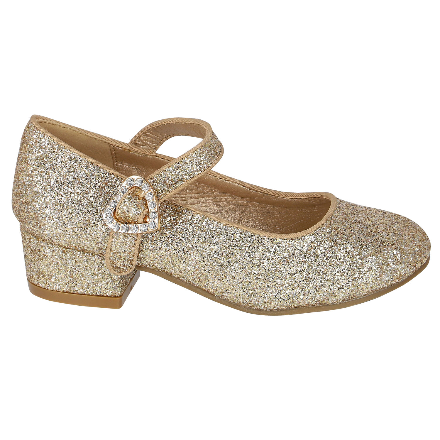 Girls Gold Glitter Shoes, 1, hi-res image number null