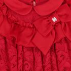 Younger Girls Girls Red Satin & Lace Ruffle Dress, 1, hi-res