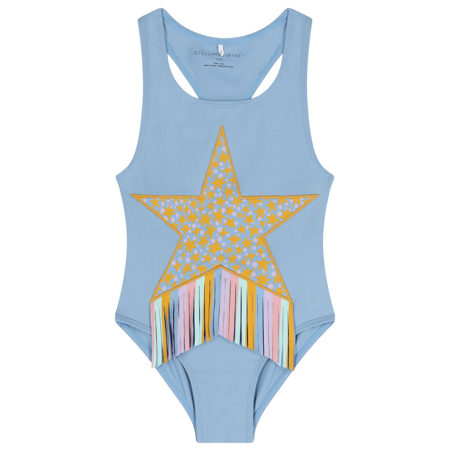 Girls Blue Star Swimsuit, 1, hi-res
