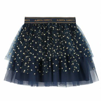 Girls Navy Tulle Skirt
