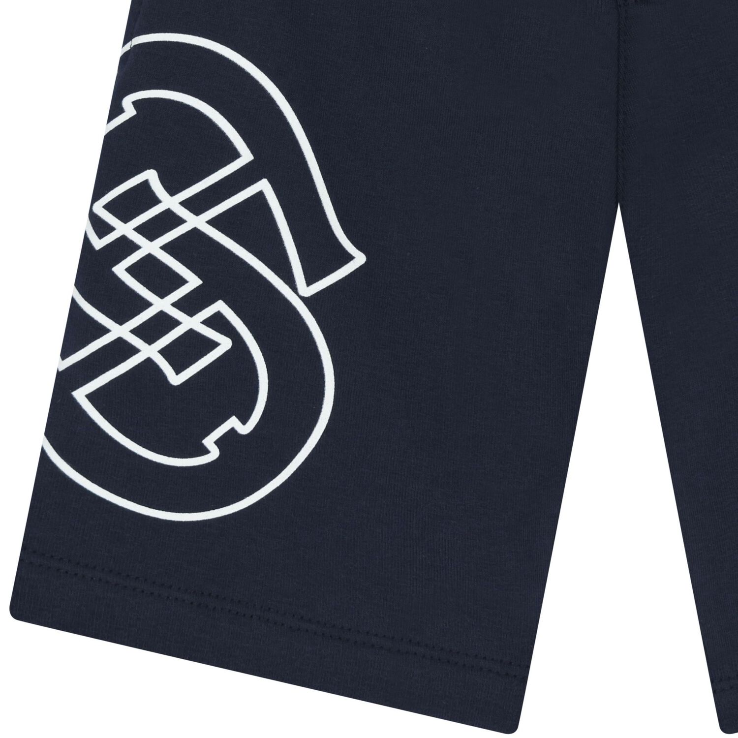Younger Boys Navy Blue Logo Shorts, 2, hi-res