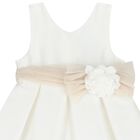Younger Girls White Satin Dress, 2, hi-res
