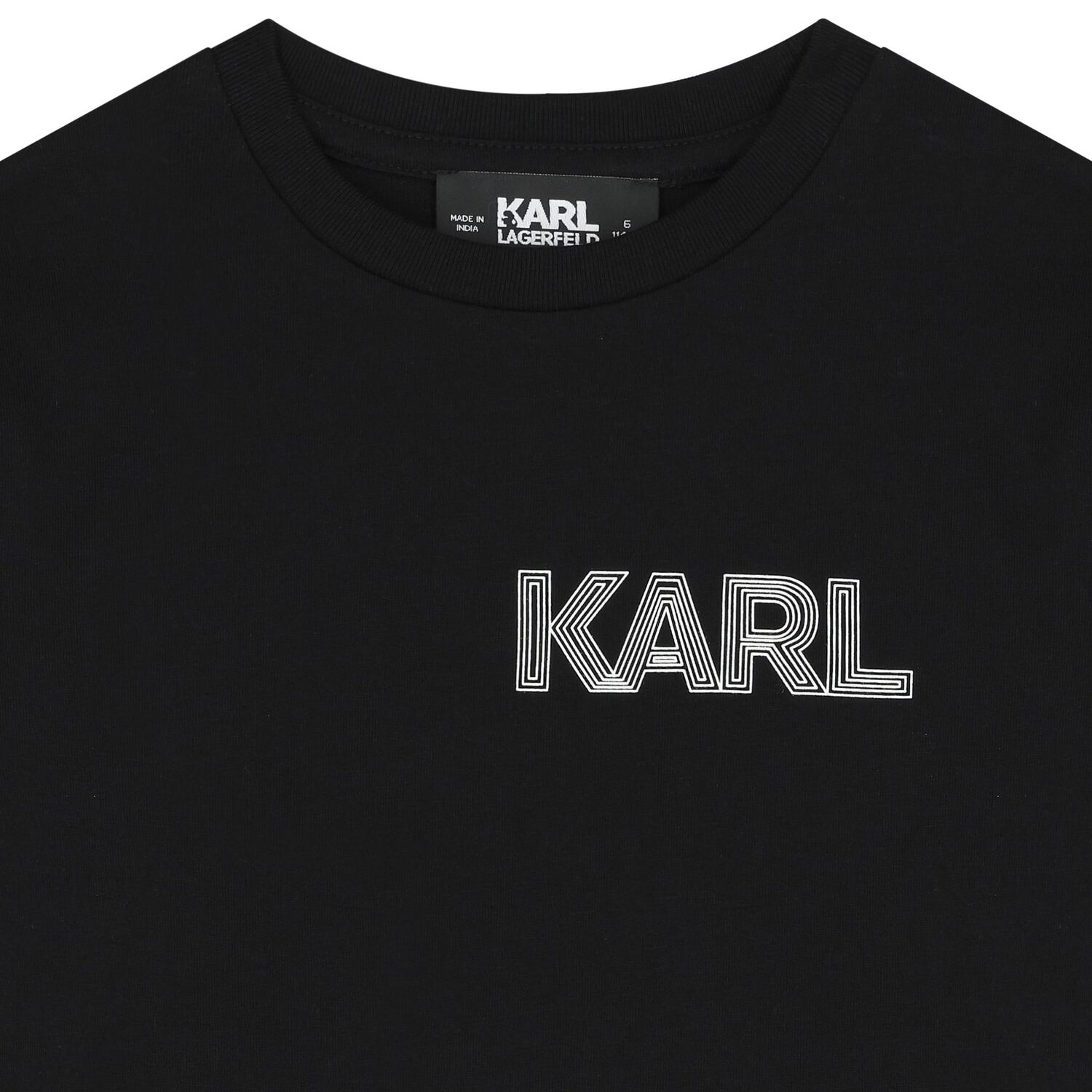 Boys Black Logo Long Sleeve Top, 2, hi-res