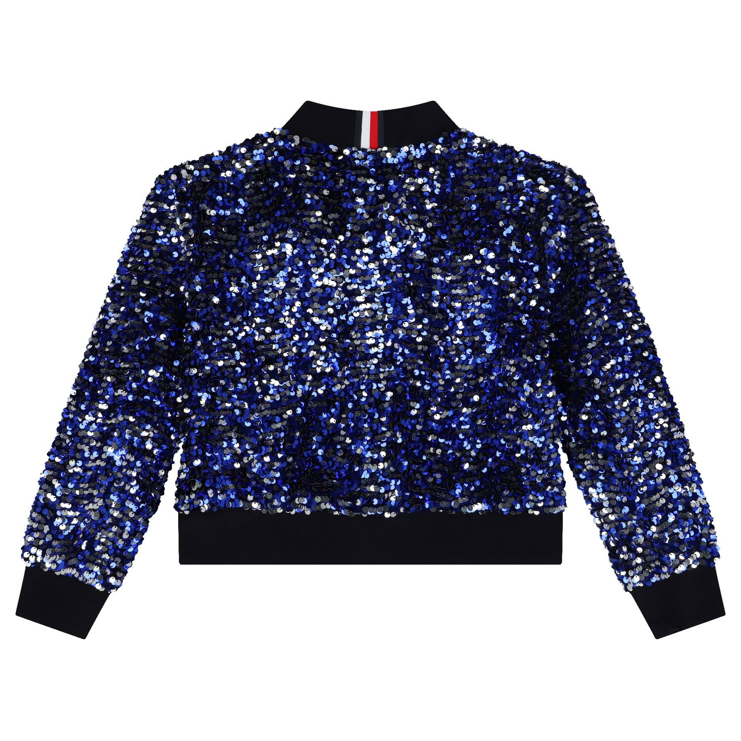 Girls Silver & Blue Logo Sequin Jacket, 1, hi-res image number null