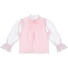 Girls Pink Organza & Jacquard Skirt Set, 1, hi-res