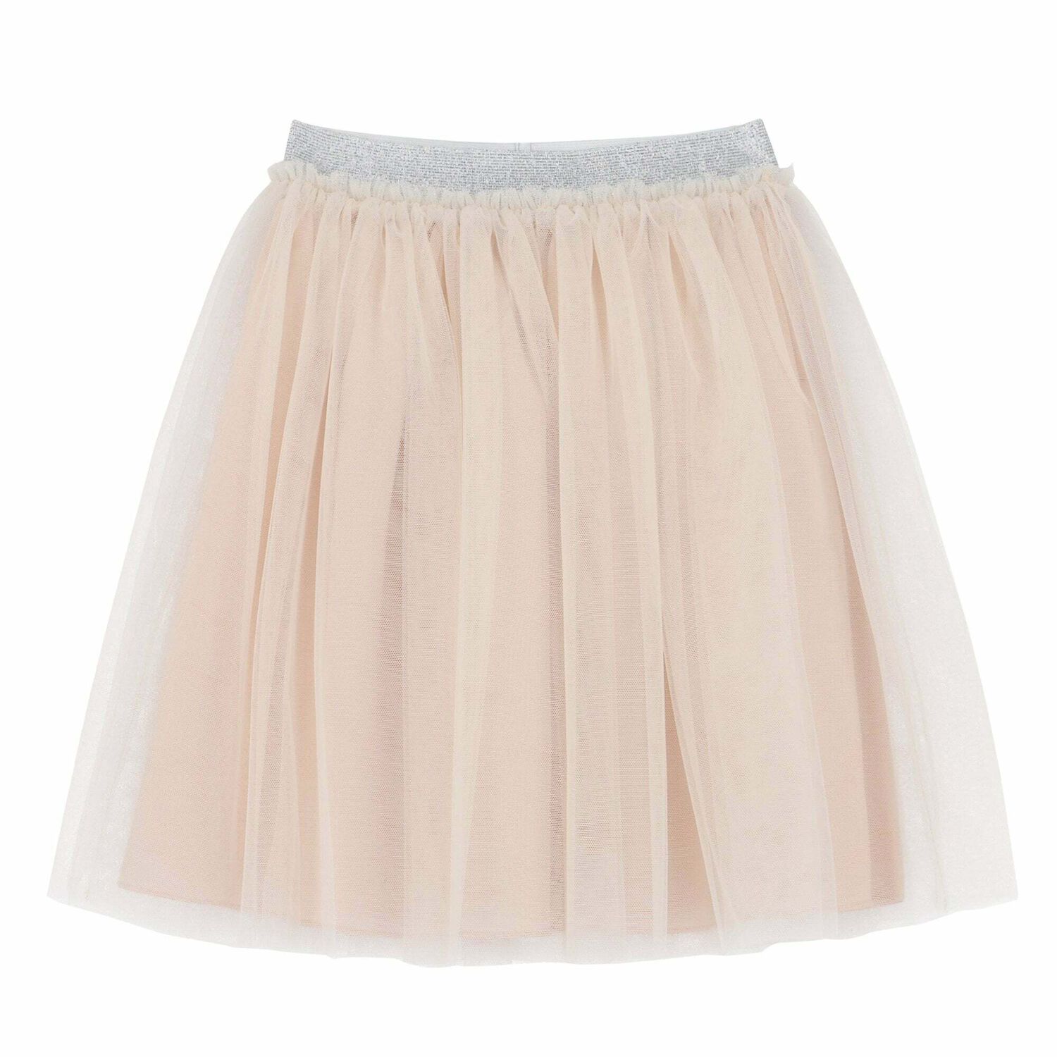 Girls Pink & Silver Tulle Skirt, 1, hi-res image number null