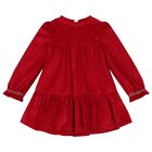 Younger Girls Red Velvet Dress, 1, hi-res