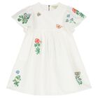 Girls Ivory Embroidered Flower Dress, 1, hi-res