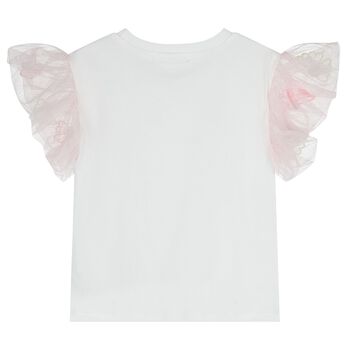 Girls White & Pink T-Shirt