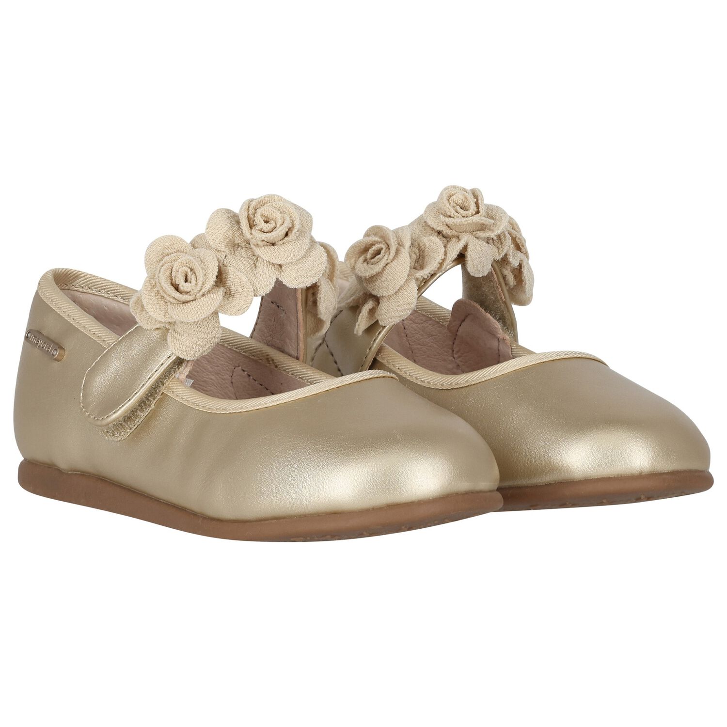 Younger Girls Gold Ballerina Shoes, 1, hi-res image number null
