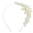 Girls Ivory Pearl & Crystal Beaded Headband, 1, hi-res