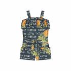 Girls Black Printed Jumpsuit, 1, hi-res