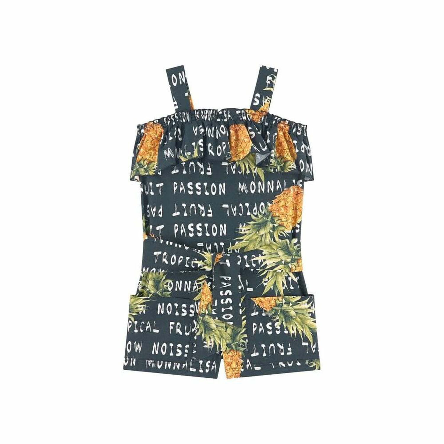 Girls Black Printed Jumpsuit, 1, hi-res image number null