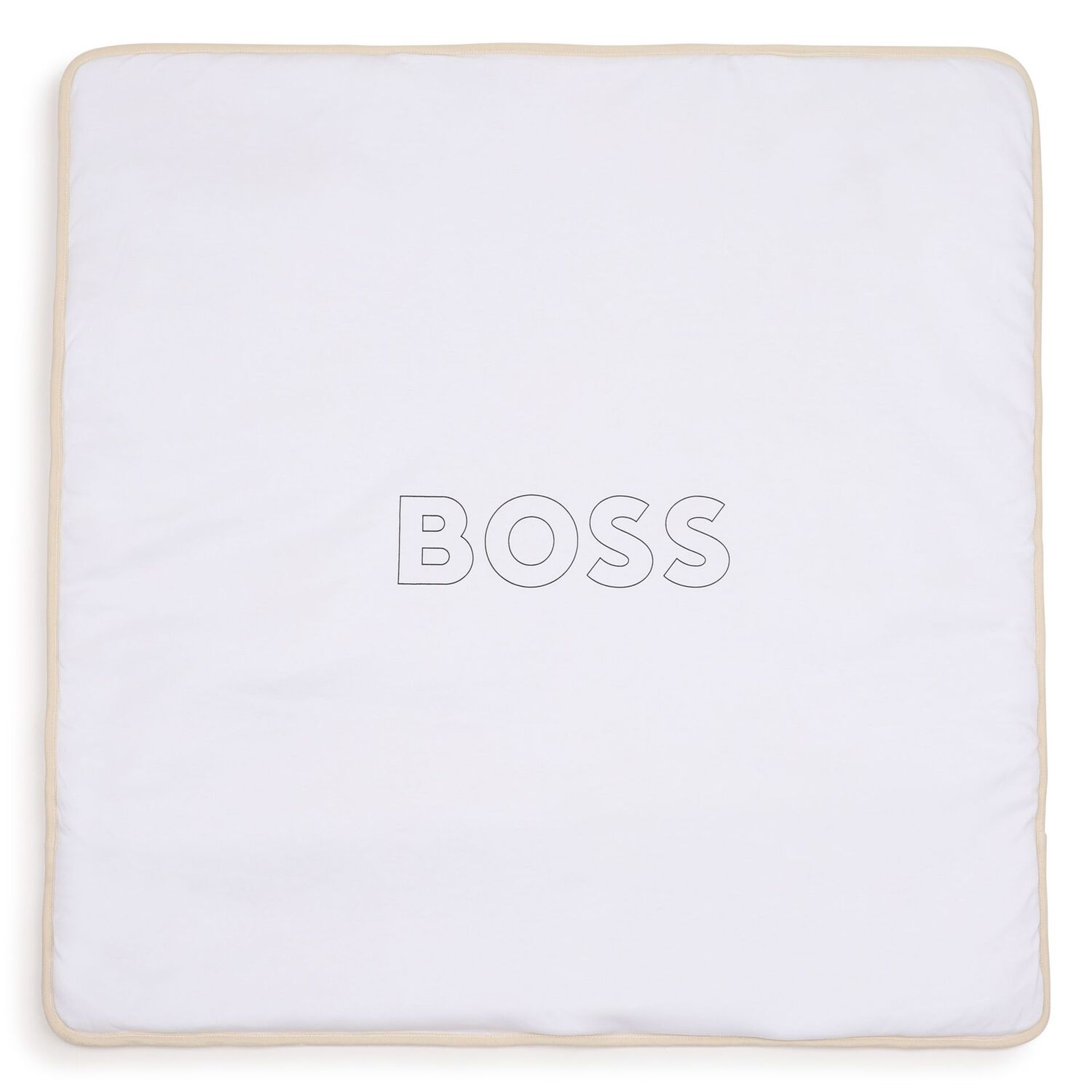 Beige & White Logo Baby Blanket, 1, hi-res