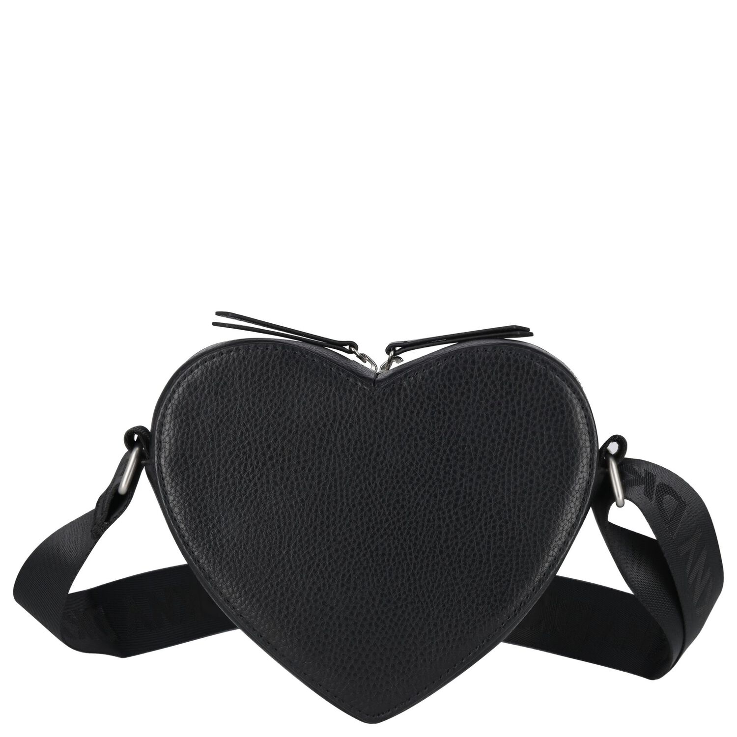 Girls Black Heart Logo Leather Bag, 1, hi-res