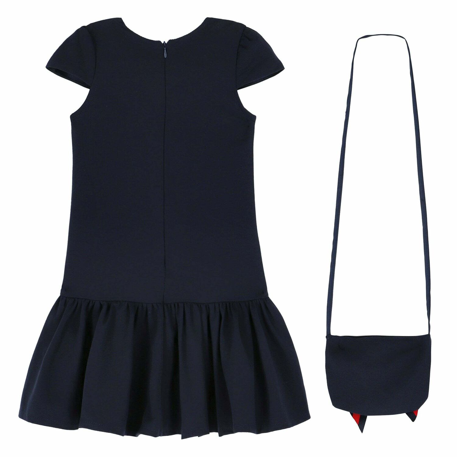 Girls Navy Blue Dress & Handbag, 1, hi-res image number null