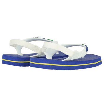 Blue Logo Flip Flops