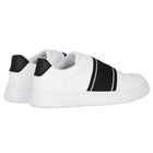 White & Black Logo Trainers, 2, hi-res