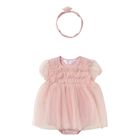 Baby Girls Pink Glitter Bodysuit Dress Set, 3, hi-res