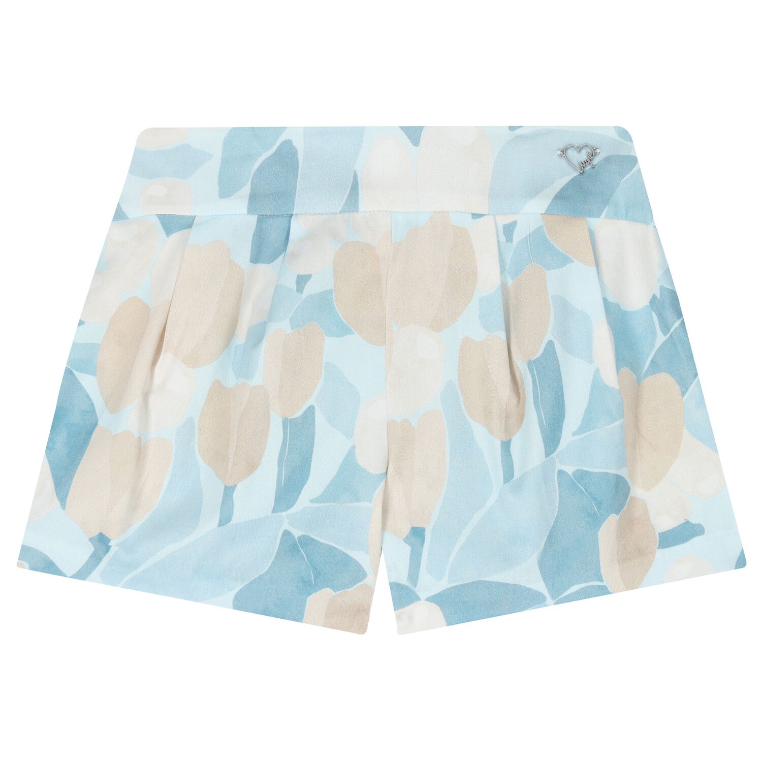 Girls Blue Printed Short, 3, hi-res