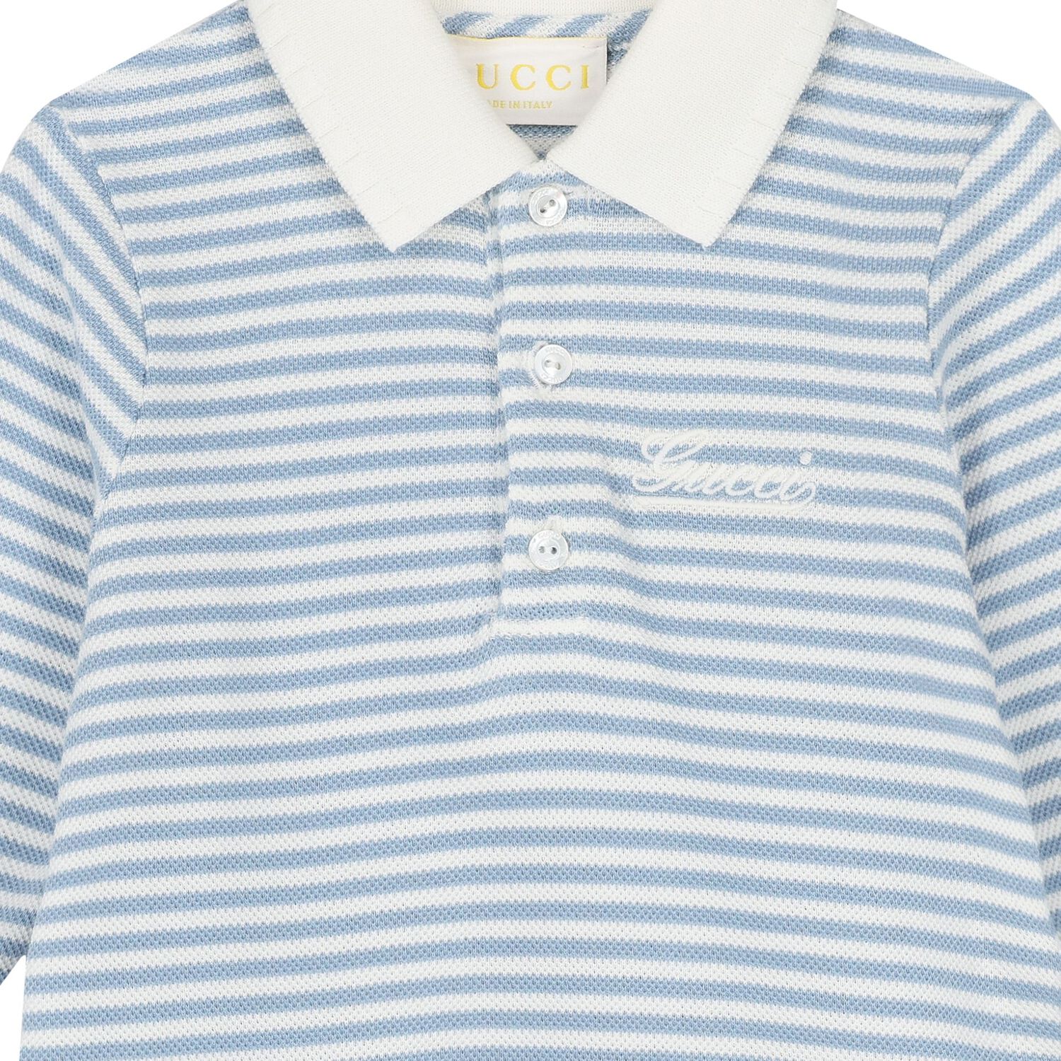 Baby Boys Ivory & Blue Striped Romper, 1, hi-res