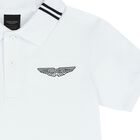 Boys White Logo Polo Shirts, 1, hi-res