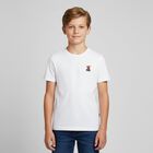 Boys White Teddy Bear Logo T-Shirt, 1, hi-res