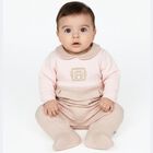 Baby Girls Pink & Gold Logo Babygrow, 2, hi-res