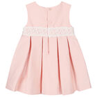 Younger Girls Pink Satin Dress, 1, hi-res