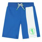 Boys Blue Logo Shorts, 1, hi-res