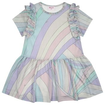Girls Multi-Coloured Ruffled Iride Dress