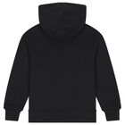 Boys Black Logo Hooded Top, 1, hi-res