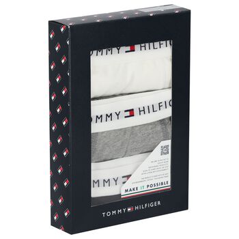 Boys White, Grey & Black Boxer Shorts (3-Pack)
